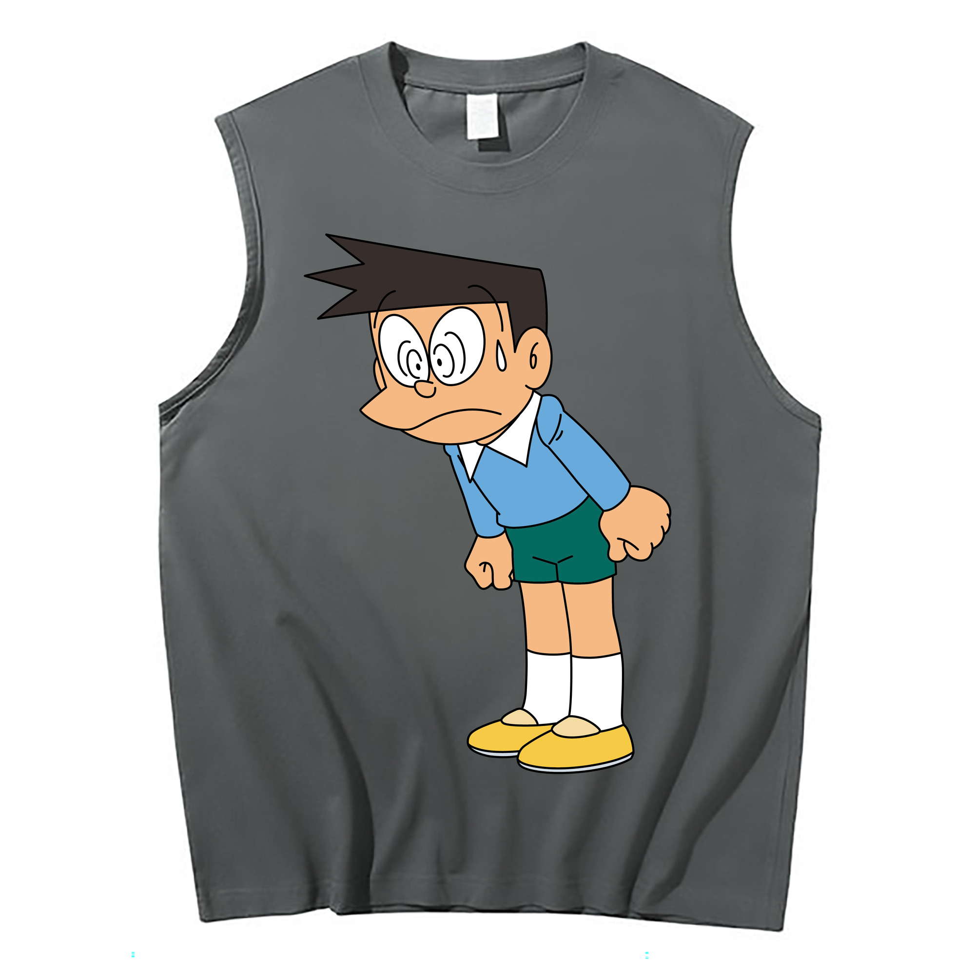 （画像用） ドラえもん 骨川 スネ夫 Doraemon Honekawa Suneo コットン100％タンクトップ（フロントプリント）